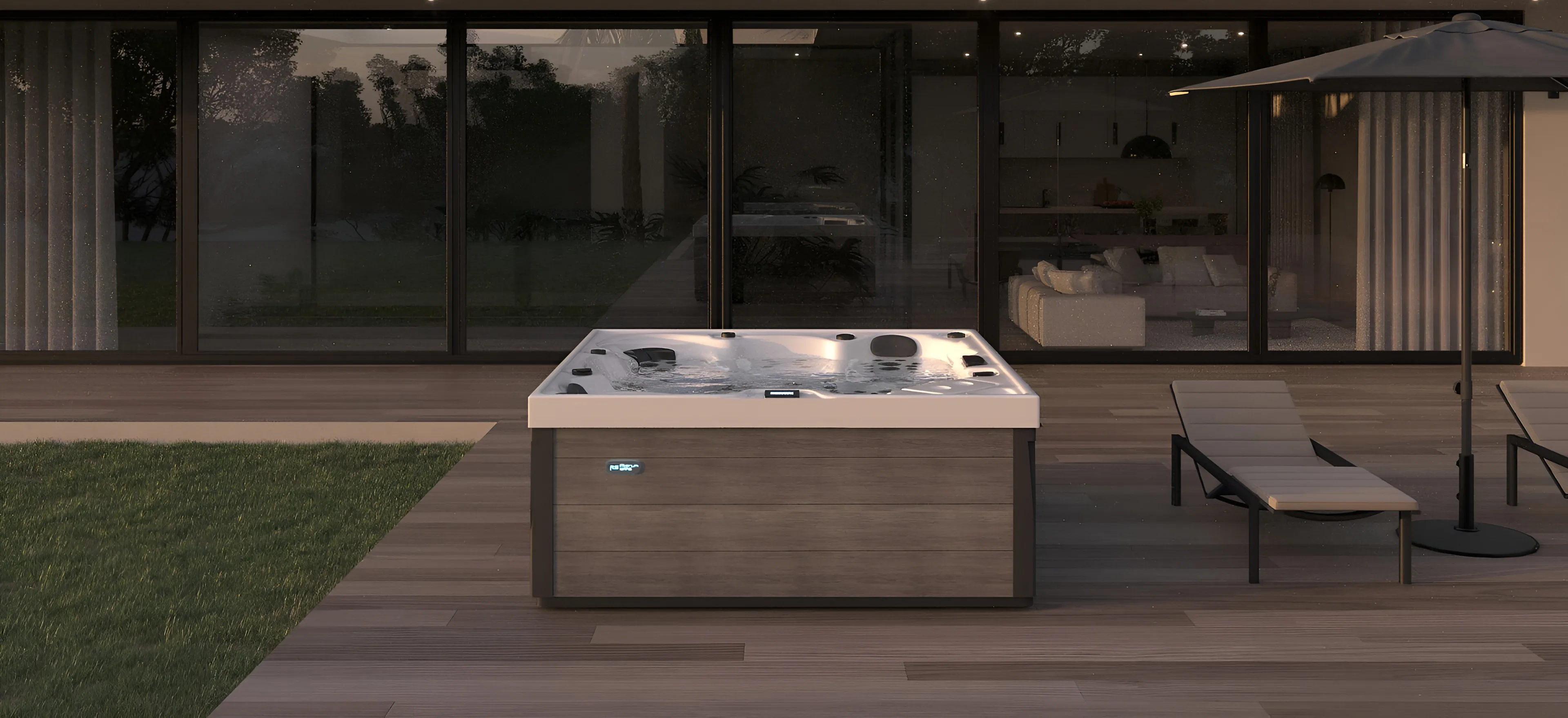 La spa Onyx di giorno, acqua ferma e ambiente luminoso