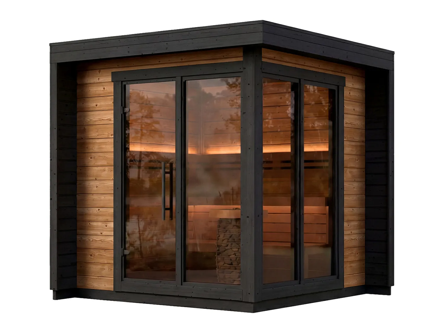 Sauna da esterno Leil Patio S vista frontale