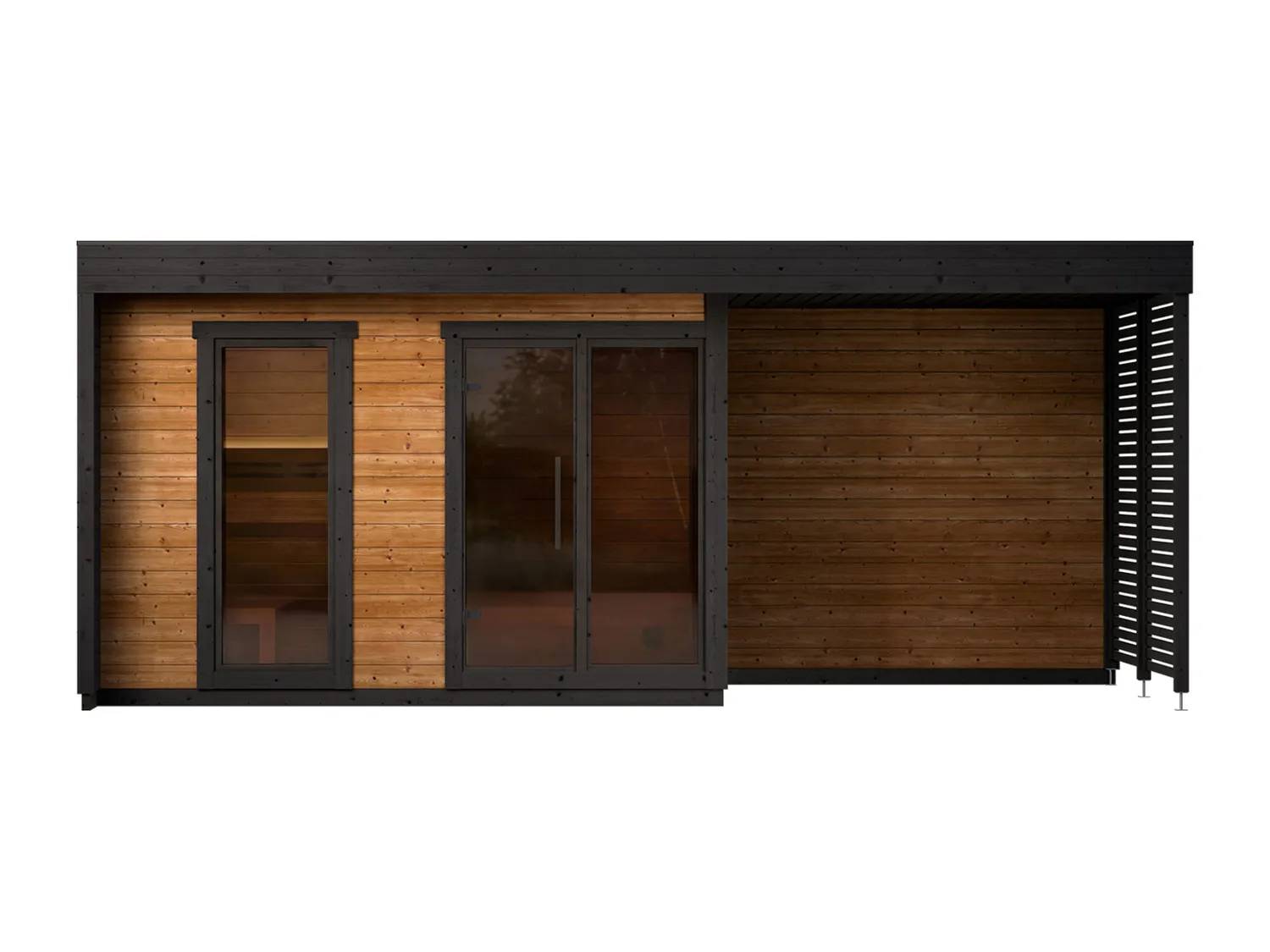 Sauna da esterno Leil Patio L Plus vista frontale