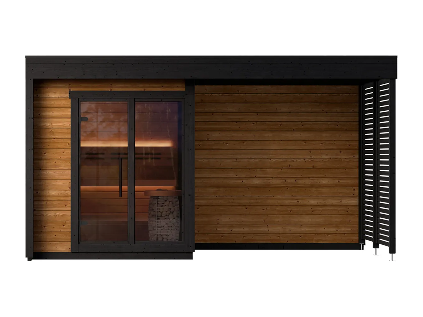Sauna da esterno Leil Patio S Plus vista frontale