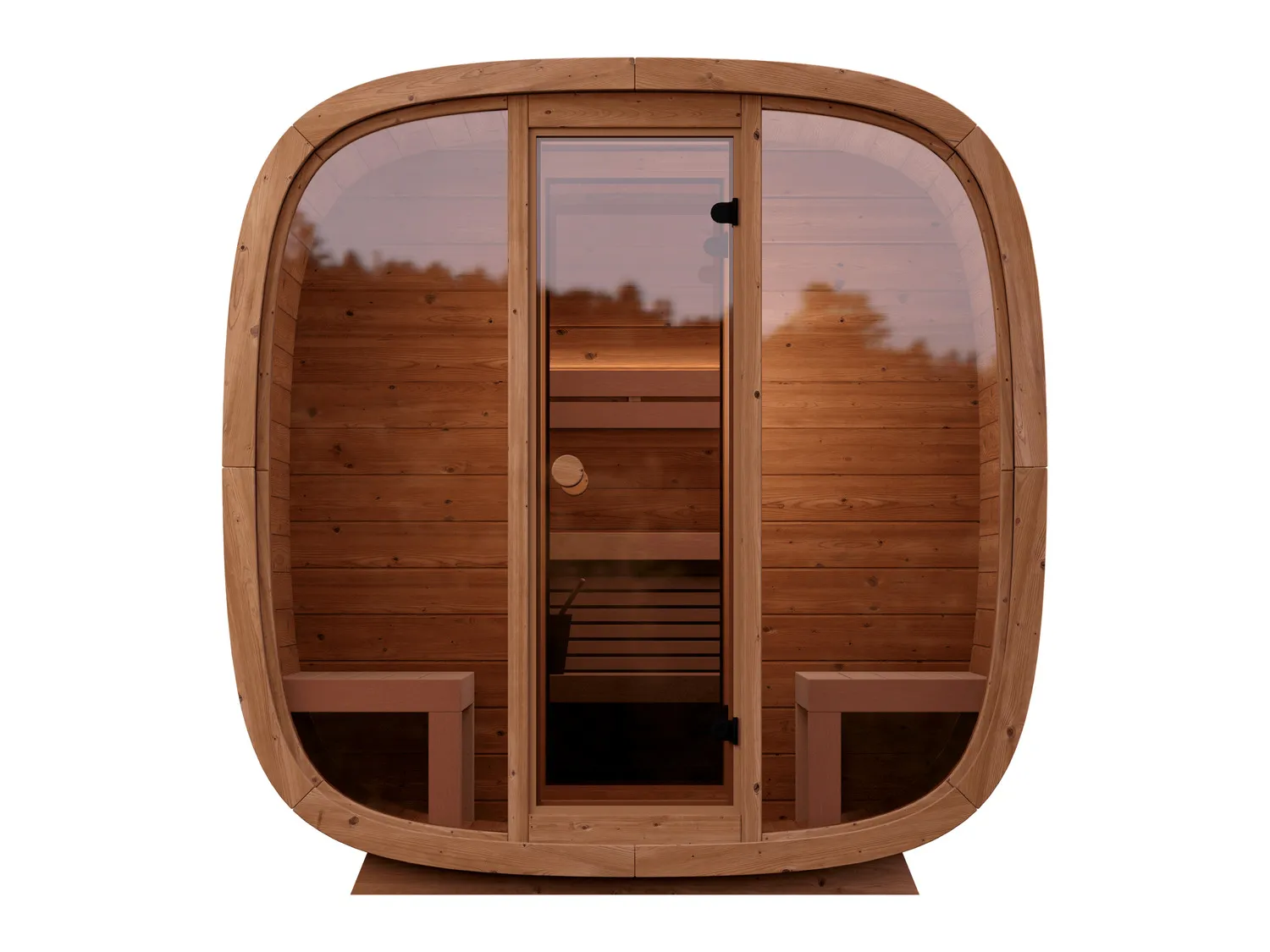 Sauna da esterno Leil Dice Dual vista frontale