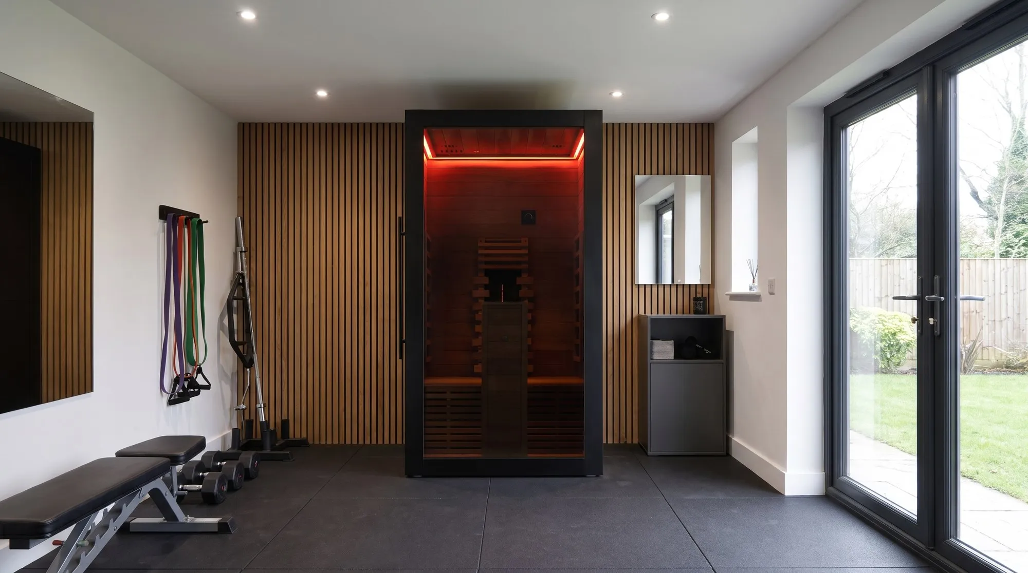 Sauna Hekla da interno installata in casa