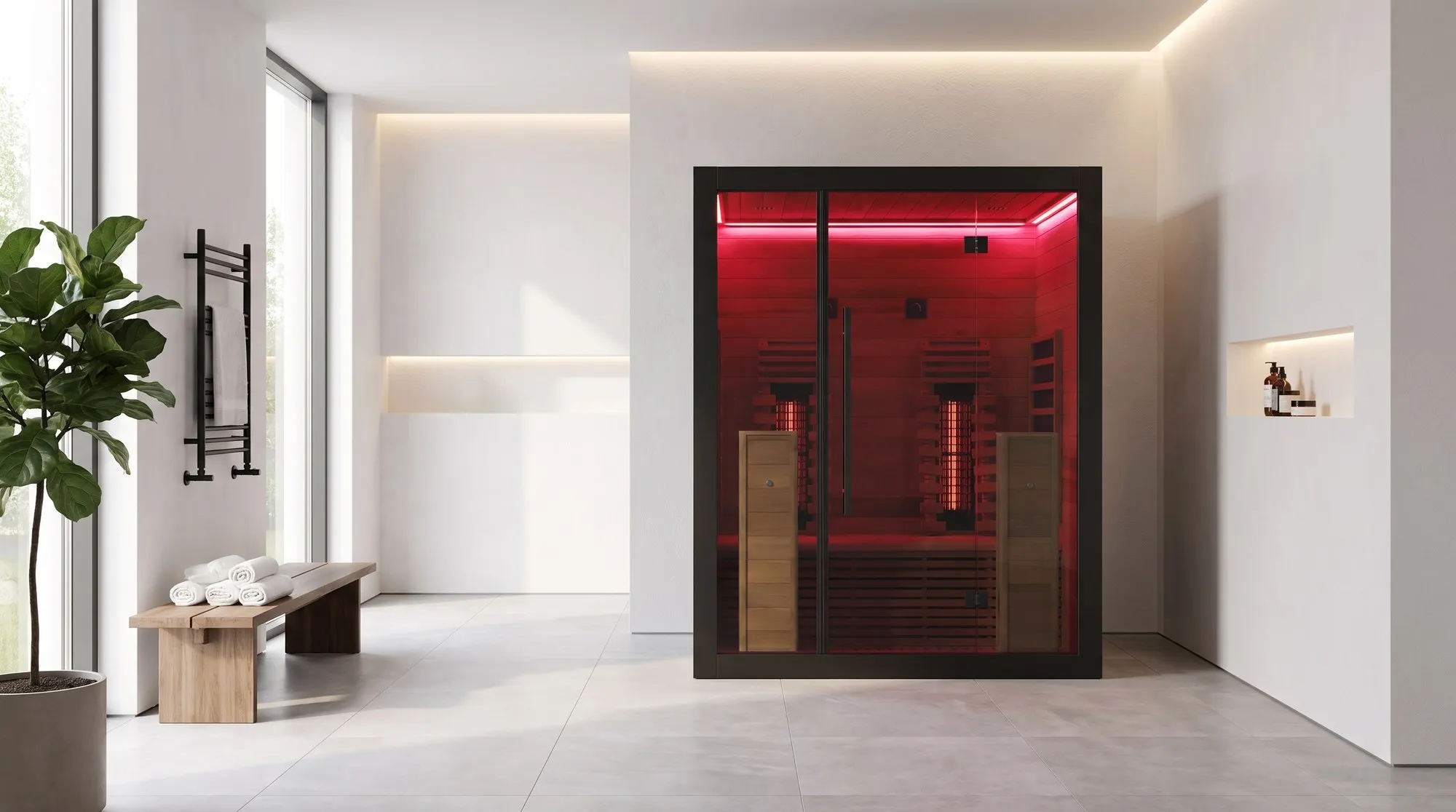 Sauna Hekla da interno installata in casa
