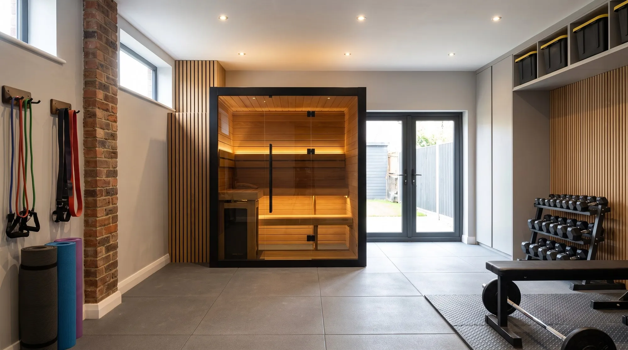 Sauna Hekla da interno installata in casa